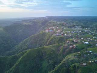 Obraz premium Aerial view on small city
