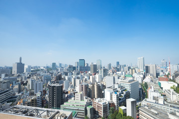 Obraz premium 駿河台から見る神保町・九段下方面の街並み風景