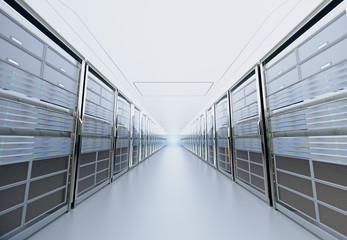 Server room or server computers.3d rendering.