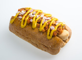 Hot dog on the white background
