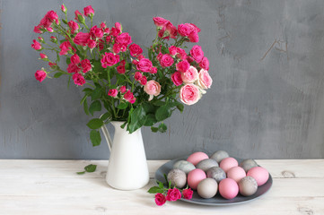 Easter eggs and roses