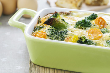 Gratin in green bowl
