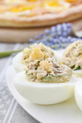 Stuffed eggs dish