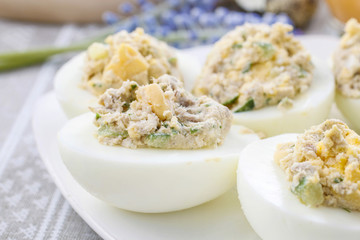 Stuffed eggs dish