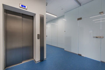 Elevator hall in a modern clinic or office center