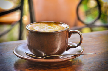 Cup of coffee in morning