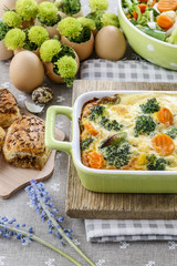 Gratin in green bowl