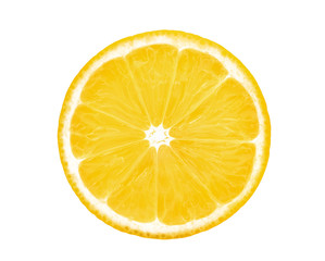 half cut of lemon fruit isolated on white background