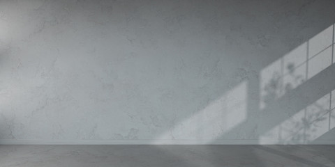 Concrete wall interior 3D rendering