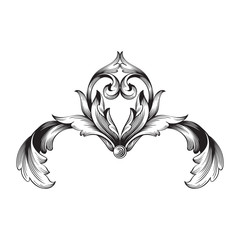 Classical baroque ornament vector 