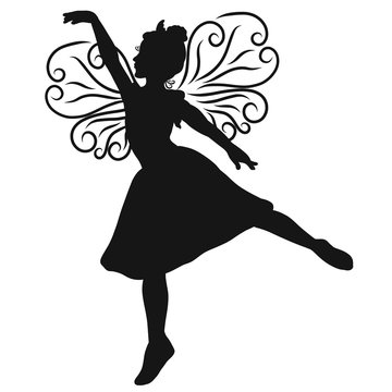 Young ballerina with patterned wings
