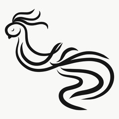 Bird drawn in smooth lines