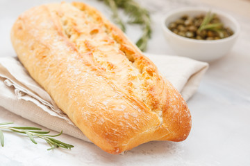 Fresh ciabatta with herbs