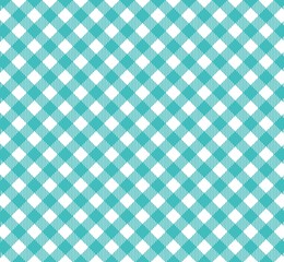 Diagonales Tischdeckenmuster türkis weiß
