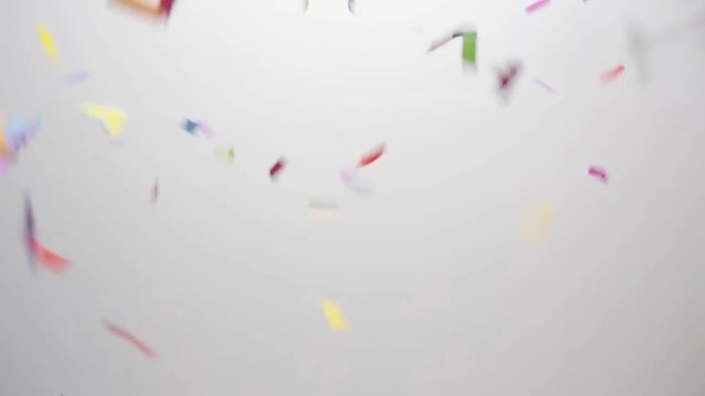 confetti falling over white background
