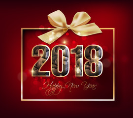 Naklejka premium Happy new year 2018 greeting card and merry christmas