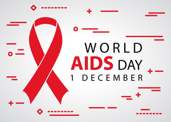 flat world aids day 1 december awareness tape icon