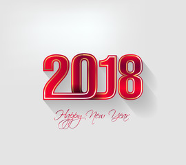 Happy new year 2018 greeting card and merry christmas