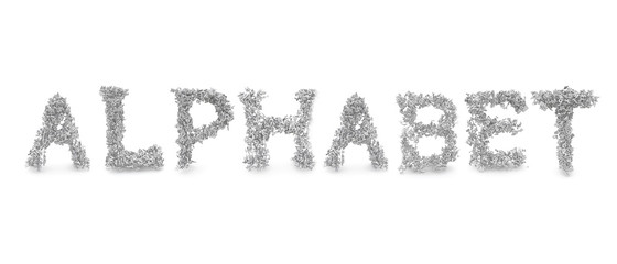 Collection of a large group of letters forming the text ALPHABET
