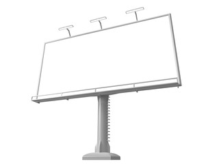 3D rendering of blank billboard (empty advertisement) isolated on white background