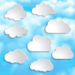 Vector illustration of clouds collection 