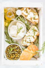 Traditional Italian sandwiches in a white  box.