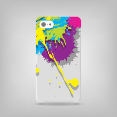 Cute grunge illustration on a phone case back
