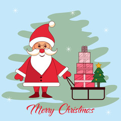 Happy Christmas card. Santa Claus banner