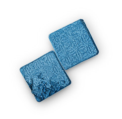 .Blue crushed shiny eyeshadow for makeup as sample of cosmetic product
