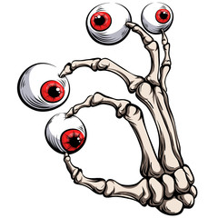 Skeletal hand. Holds eyeballs. It's cool.