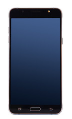 Front side of new black smartphone