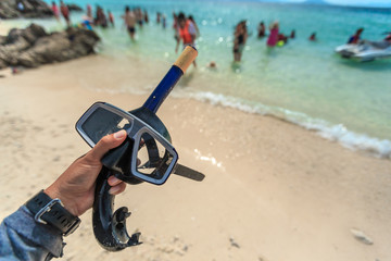 Dive mask and snorkel, snorkelling