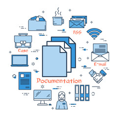 Blue round Documentation concept