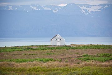 Siding House at coastline in East Iceland