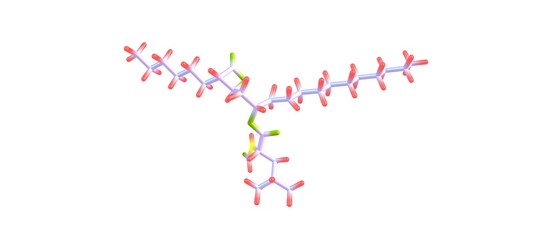 Orlistat molecular structure isolated on white