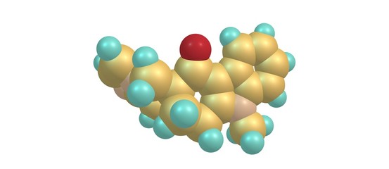 Ondansetron molecular structure isolated on white