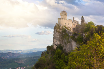 Fototapeta na wymiar Castle in San Marino - La Cesta or Fratta, Seconda Torre