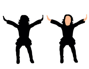 vector, isolated child silhouette sitting