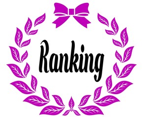 RANKING with pink laurels ribbon and bow.