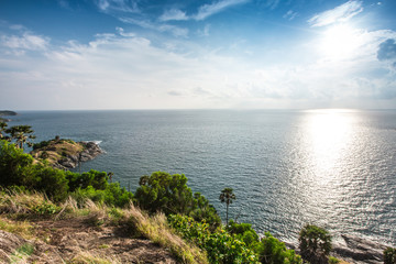 Phromthep cape viewpoint and nice sky in Phuket,Thailand