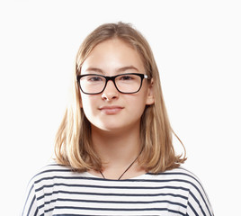 Obraz premium Portrait of a Girl with Long Blond Hair.