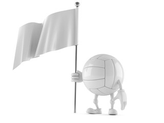 Volleyball character with blank flag