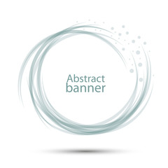 Banner abstract round vector transparent gray-blue