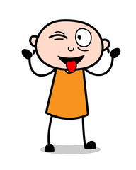 Naughty Prisoner Teasing Tongue Out Face