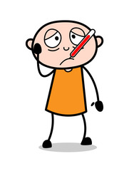Ill Comic Captive with Fever Thermometer
