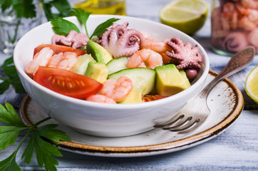 Salad with seafood