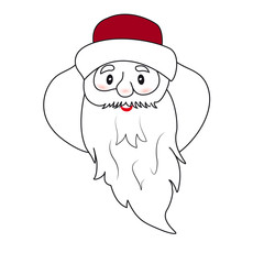 Face of Santa Claus on a white background