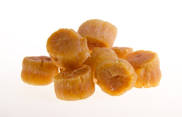 dried scallop on background