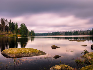 Oderteich bei Sonnenuntergang