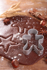 gingerbread dough with mold